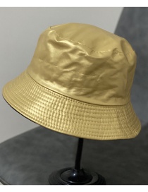 Fashion Yellow Pu Leather Fisherman Hat