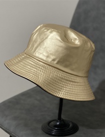 Fashion Bright Yellow Pu Leather Fisherman Hat