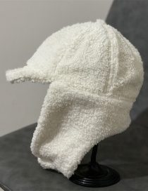 Fashion White Lamb Wool Ear Protection Lei Feng Hat