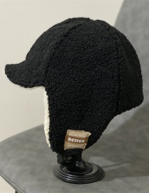 Fashion Black Cotton Lamb Hair Patch Bray Hat