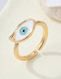 Fashion White Fishtail Eyes Metal Triangle Eye Ring