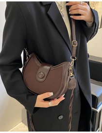 Fashion Matte Brown Pu Frosted Crossbody Bag