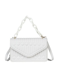 Fashion Off White Pu Embossed Chain Portable Messenger Bag