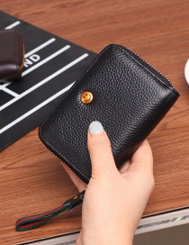 Fashion Smiley Black Zipper Multi-position Card Holder Coin Purse