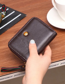 Fashion Smiley Coffee Zipper Multi-position Card Holder Coin Purse