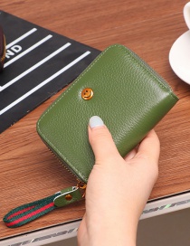 Fashion Smiley Green Zipper Multi-position Card Holder Coin Purse
