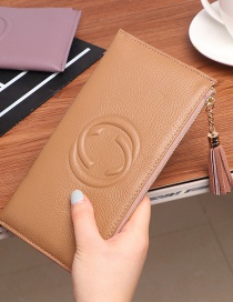 Fashion Lotus Root Starch Large-capacity Buckle Leather Wallet With Multiple Card Slots