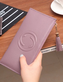 Fashion Taro Purple Large-capacity Buckle Leather Wallet With Multiple Card Slots