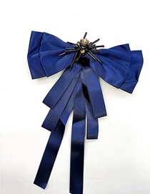 Fashion Blue Fabric Color Tie Brooch