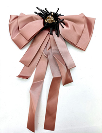 Fashion Pink Fabric Color Tie Brooch