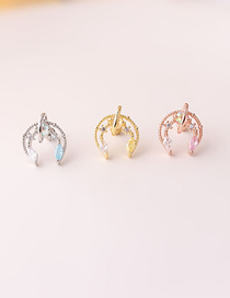 Fashion Rose Gold 8# Color Thin Rod Titanium Steel Pierced Earrings