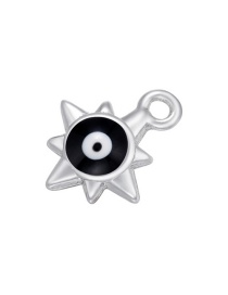 Fashion White Gold Color Black Copper Drop Oil Eyes Six-pointed Star Diy Accessories