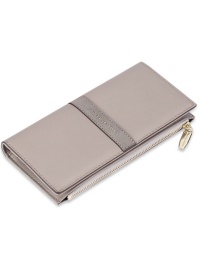 Fashion Light Grey Frosted Zip Rectangular Wallet