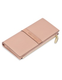 Fashion Pink Frosted Zip Rectangular Wallet