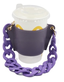 Fashion Purple Cup Sleeve + Purple Chain Removable Geometric Chain Coffee Cup Holder