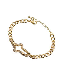 Fashion Gold Copper Inlaid Zirconium Cross Bracelet