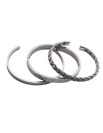 Fashion 10-three-piece Set Of Rigid Color Titanium Steel Open Twist Bracelet Set