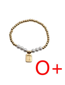 Fashion O+ Copper Beads And Pearl Beaded Letter Brand Bracelet