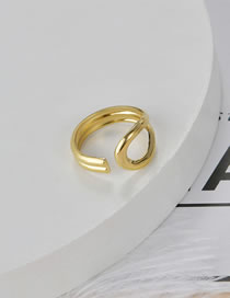 Fashion Gold Color Titanium Steel Geometric Open Ring