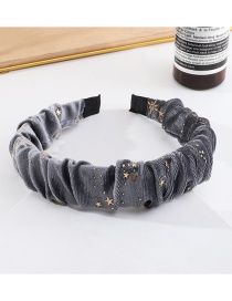 Fashion Silver Color Gray Velvet Five-pointed Star Pleated Broad-side Headband