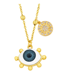 Fashion Grey Bronze Diamond Round Eye Necklace