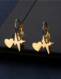Fashion Ez82 Titanium Steel Crown Diamond Love Star Butterfly Geometric Earrings