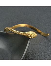 Fashion Gold Color Titanium Steel Snake-shaped Open Bracelet
