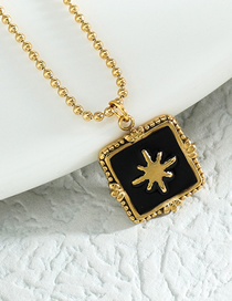 Fashion G Titanium Steel Oil Drop Square Star Necklace