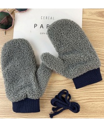 Fashion Dark Gray Polar Fleece Plus Fleece Full Finger Gloves