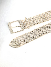 Fashion Gold Alloy Diamond-studded Wide-sided Belt