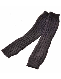 Fashion Dark Gray Woolen Twist Knit Leg Cover