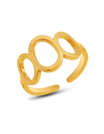 Fashion Gold Color Geometric Oval Hollow Ring