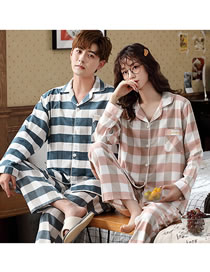 Fashion 5# Cotton Cartoon Geometric Print Pajamas Set