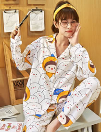 Fashion Smiley Boy Pure Cotton Geometric Print Pajama Set