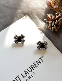 Fashion Bowknot Acrylic Checkerboard Bow Stud Earrings