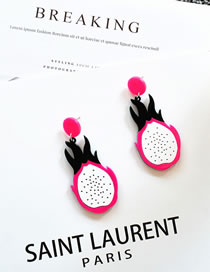 Fashion Pitaya Acrylic Dragon Fruit Ear Studs