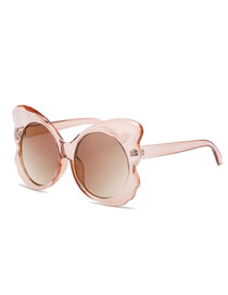 Fashion Champagne Box Tea Slices Pc Butterfly Big Frame Sunglasses
