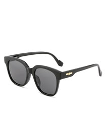 Fashion Bright Black Frame Gray Piece Full Frame Square Sunglasses