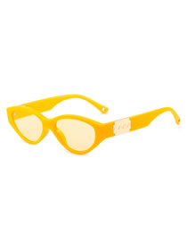 Fashion Yellow Frame Pc Cat Eye Sunglasses