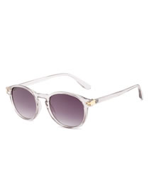 Fashion Gray Frame Pc Round Frame Sunglasses
