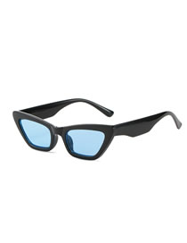 Fashion Black Frame Blue Film Cat Eye Small Frame Sunglasses