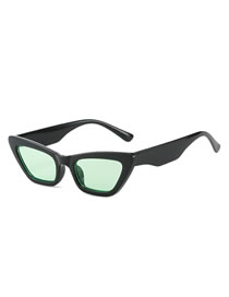 Fashion Black Frame Green Film Cat Eye Small Frame Sunglasses