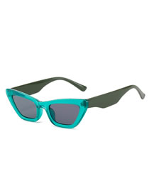 Fashion Green Frame Gray Piece Cat Eye Small Frame Sunglasses