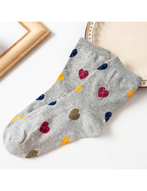 Fashion Grey Love Print Tube Socks