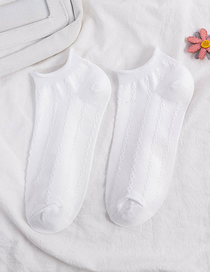 Fashion Pure White Curling Cotton Geometric Print Shallow Socks