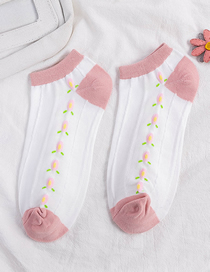 Fashion Middle Row Of Strawberries Cotton Geometric Print Shallow Mouth Socks