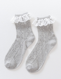Fashion Grey Lace Socks