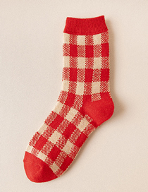 Fashion Checkered Geometric Print Wool Socks