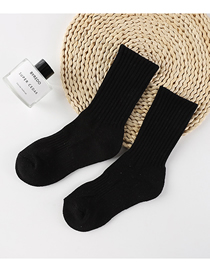 Fashion Black Cotton Knitted Tube Socks