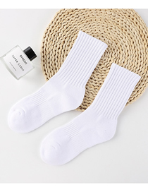 Fashion White Cotton Knitted Tube Socks